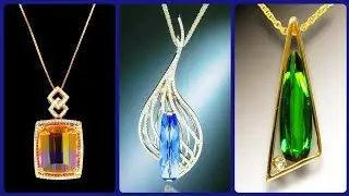 Elegant Gemstone Pendant design with chains in 14k gold