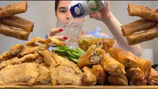 SUPER CRISPY CHICKEN SKIN | LUMPIA GULAY | MUKBANG ASMR | MUKBANG PHILIPPINES | HANIMACE TV