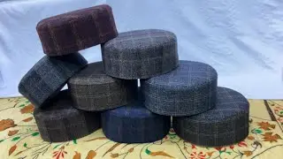 Printed Wool Kufi Cap | Check Design Islamic Prayer Cap | Modestile