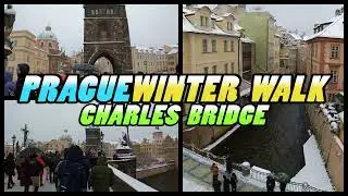 CHARLES BRIDGE Winter Walk - Prague - Czechia (4k)