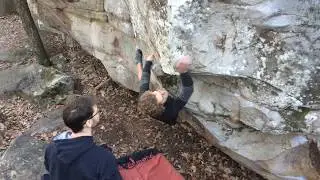 Moss Rock Preserve bouldering: V7 Hoop Dreams