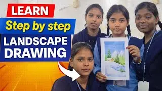 Live classes learn step by step landscape drawing by RajnishSir #creativecontentcreator #drawingstep