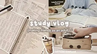 study vlog 🍞 handwriting, lots of studying, notes & coffee, making friends, diy for cats [aesthetic]