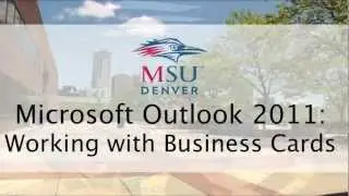 Outlook 2011 - Work with Business Cards