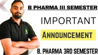 B.Pharma 3rd semester Complete Introduction @katariapharmacy