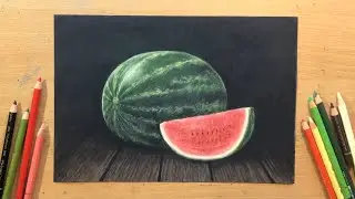 How to Draw a Watermelon in Colored Pencil