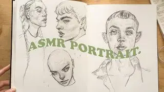 ASMR drawing faces in my sketchbook 🌿 for relaxation and sleep🍃
