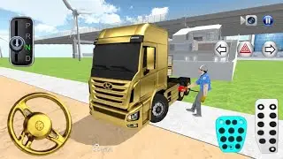 New Golden Hyundai Xcient Truck Driving in City - 3D Driving Class Android Car Game Play