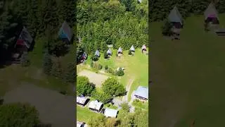 Autokemp Budi&scaron;ov 2025 z dronu #DJImini4K #nature #camping #drone