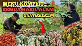 OLAHAN HASIL ALAM | Masak Tumis Pisang Muda, Urap Daun Pepaya dan Bakwan Kangkung 