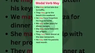 Modal Verb May in English Grammar #englishsentences #shorts