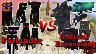 Farlander Mod vs Infernal Expansion Mod | Full Mod Fight | Minecraft Mob Battle