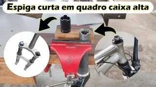 Instalação de suspensão com espiga curta em quadro de bike com caixa alta