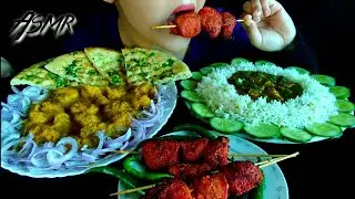 ASMR:Eating Butter Chicken+Rajma & Paneer Masala+Tandoori Chicken+Jeera Rice+Garlic Naan | ERSA ASMR