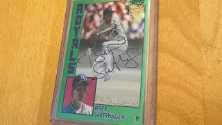 Распаковка коробки Topps Archives 2025. Мне выпал отличный автограф Брета Саберхагена с рейтингом...