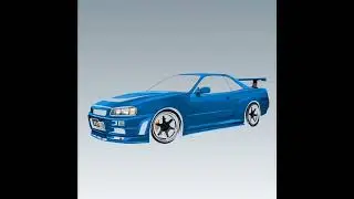 R34 skyline#skyline #carillustration #vectorcar #shorts