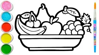 Fruits drawing, Painting and Colouring for kids and toddlers | Art and Learn | song for kids