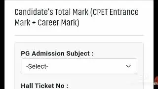 Candidate's Total Mark (CPET Entrance Mark + Career Mark)