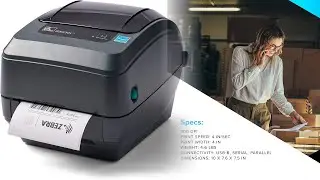 ZEBRA GX430t Monochrome Thermal Transfer Desktop Printer Print Width of 4 in