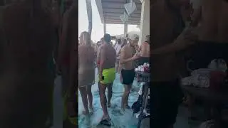 Mega party on the beach at Nissi Bay Beach Bar, Aya Napa, Cyprus