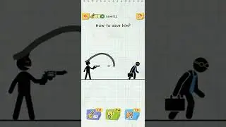 #Draw 2 Save:Stick Man Puzzles  Level 11 Answer very easy tips#