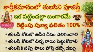 కార్తీకమాసంలో తులసిని పూజించేవారు చాలా అదృష్టవంతులు..మీ పూజలకు రెట్టింపు పుణ్యం ఖాయం #తులసికోట