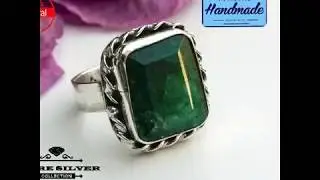 Green Emerald Handmade Statement Rings for Women, Green Emerald Ring, Handmade Ring, Womens Ring