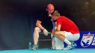 Ric performance coaching Tennis pro Liam Broady at The Battle of Britain
