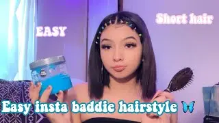 INSTA BADDIE SHORT HAIR HAIRSTYLE! (With rubber bands)