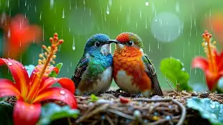 Relaxing Piano & Bird Songs with Gentle Rain 🍃 Peaceful Sounds for Calm Anxiety & Depression
