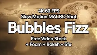 Bubbles 4K 60fps FREE stock footage. Detail MACRO Shot Fake Beer Bubbles and Foam. + Bokeh + Sfx