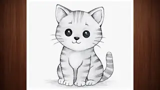 How to Draw a Cute Cat 🐱 | Easy Cat Drawing Step by Step | Cute Cat Drawing for Kids & Beginners.