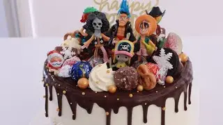 Drip Cake One-piece (Tutorial/Cake Decorating)