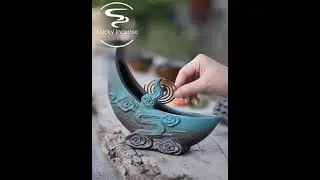 Ceramic Half Moon Incense Holder