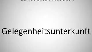 How to say ad hoc accommodation in German?