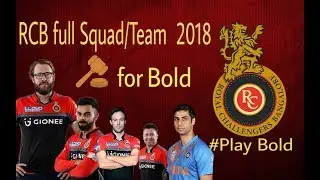 FULL SQUAD FOR RCB IPL 2018  | RCB FULL TEAM LIST | IPL 2018 RCB LIST IN 2018 IPL......
