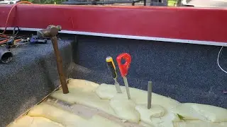 Stringer Replacement '78 Ranger Boat (hull foamed, underside of floor ply painted glued and screwed)