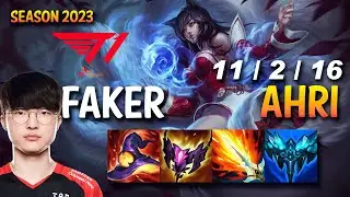 T1 Faker AHRI vs YASUO Mid - KR Ranked