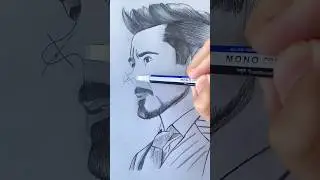 Easy Nose Drawing Trick ✨#art #ironman #robertdowneyjr #pencildrawing