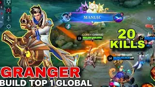 MANIAC + 20 KILLS!! GRANGER BEST BUILD GOLD LANE (2026) BUILD TOP 1 GLOBAL!! #mlbb #granger 