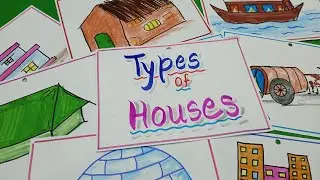 How to make Flashcards for Types of houses / Types of Houses Flashcards making idea