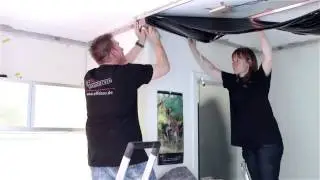 EFFDECO Spanndecken Montage Video - Decke / Holzdecke / Raumdecke renovieren - mit LED Beleuchtung