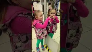 Cute baby playing with a mirror! Shopping with Mom #shorts