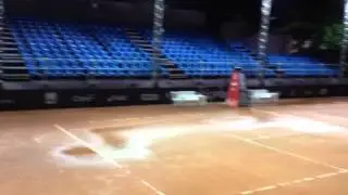 Quadra 1 do Rio Open alagada com chuva neste domingo