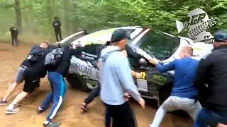 WZOROWA REAKCJA KIBIC&Oacute;W po wypadku załogi Kowalczyk / Hryniuk | RAJD WARMIŃSKI 2024 | GRB rally fans