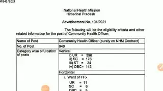HP CHO/Staff Nurse Recruitment 2021 || Check full details in Video