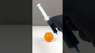 Injecting blue chemical into orange | Exp- No.474 | Funny Tricks #Experiment #Tips #Shorts #ytshorts