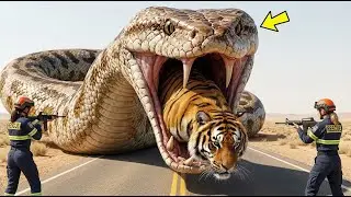 Brave Rescue girl team Save Careless Mother tigress 🐯  from Giant Python Attack🐍