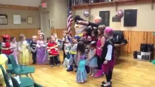 Batman comes to the boys 4th birthday at firehouse