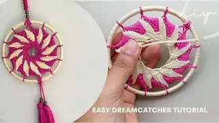 Easy DIY Car Hanging Dreamcatcher || How to make Spiral Dreamcatcher 2 colors